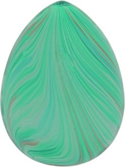 Transpac Glass Large Green Easter Swirled Egg Decor