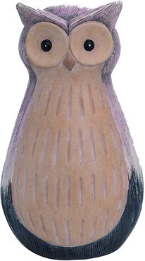 Transpac Terracotta Medium Multicolor Spring Glazed Owl Garden Statuette 1