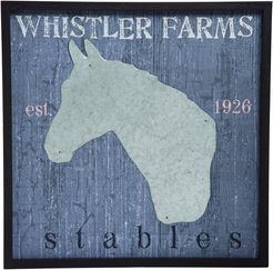 Transpac Wood Blue Spring Whistler Farms Layered Horse Wall Decor