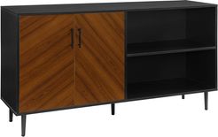 Hewson 58in Modern Wood Tall TV Stand Storage Cabinet