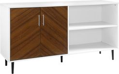 Hewson 58in Modern Wood Tall TV Stand Storage Cabinet