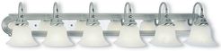 Livex Belmont 6-Light BN & Polished Chrome Bath-Light