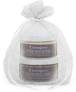 Terrajuve Coffee Cellulite Scrub and Coffer Cream Natural Organic Gift Wrapped In Organza Bag