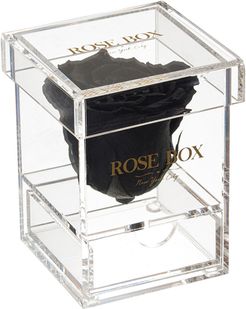 Rose Box NYC Single Velvet Black Rose Jewelry Box