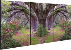 Chic Home Design Lavender Cherry 3pc Set Wrapped Canvas Wall Art