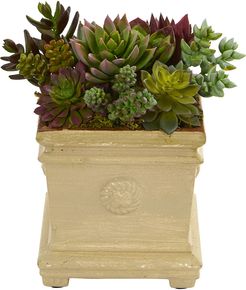 Nearly Natural 7.5in Mixed Succulent Artificial Plant in Decorative Vase