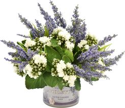 Creative Displays White Kalanchoe & Lavender in Embelished Glass Vase