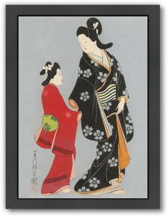 Americanflat Two Japanese Women In Kimonos by Found Image Press Framed Artwork