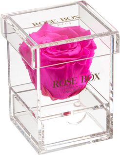 Rose Box NYC Single Neon Pink Rose Jewelry Box