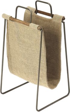 Butler Idaho Burlap & Metal Magazine Basket