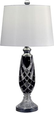 Black Shield 24% Lead Hand Cut Crystal Table Lamp