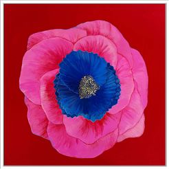 Jonathan Bass Studio Pink, Decorative Framed Hand Embellished Canvas