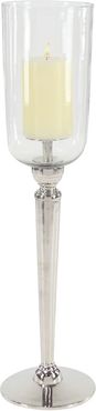 UMA Silver Glass And Aluminum Champagne Glass-Style Candle Holder