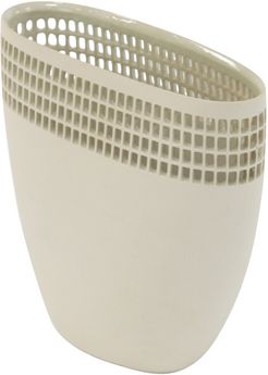 UMA Modern Ceramic Tapered Oval White Vase