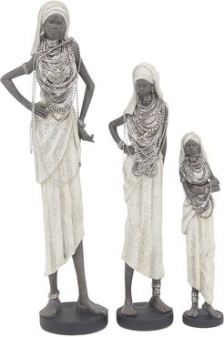 UMA Set Of 3 Eclectic Standing Tribal Women Figures