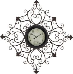 UMA Tin Scrollwork Analog Wall Clock