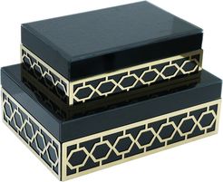 Sagebrook Home Wood Glass Jewelry Box