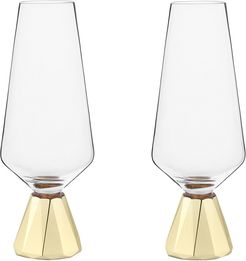 Viski Raye Spire Set of 2 Crystal Champagne Flutes