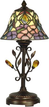 Crystal Peony Tiffany Accent Table Lamp