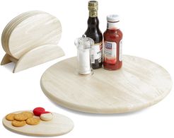 Woodard & Charles Lazy Susan with 7pc Oval Board Serving Tray Set