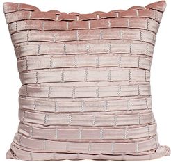 Harkaari Pleated Brick Design Velvet Throw Pillow