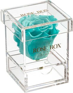 Rose Box NYC Single Turquoise Rose Jewelry Box