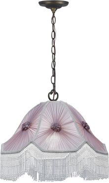 Springdale 17in Russell Pink Victorian Silk Shade Pendant