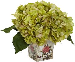 Hydrangea Silk Arrangement with Floral Planter