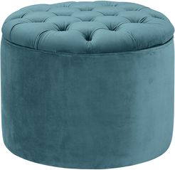 TOV Queen Sea Blue Velvet Storage Ottoman