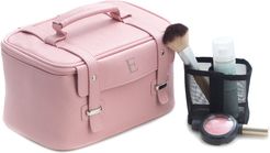 Pink Leatherette Travel Makeup Case