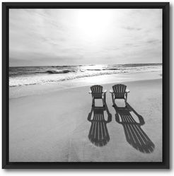 Courtside Market Wall Decor Black & White Beach Gallery Framed Stretched Canvas Wall Art