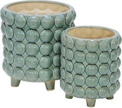 Sagebrook Home Ceramic Footed Planter Set