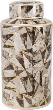 Sagebrook Home Ceramic Abstract Covered Jar