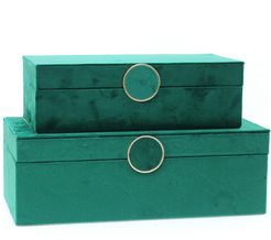 Sagebrook Home Wood Velvet Jewelry Box