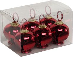 K&K interiors Set Six 3in Red Jingle Bell Place Card Holder
