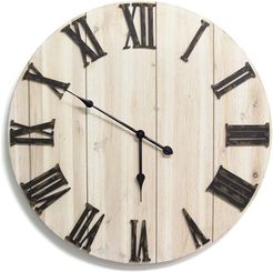 Stratton Home Decor White Wood Wall Clock