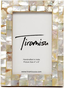 Tiramisu Mother-Of-Pearl Picture Frame- Herringbone Pattern