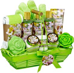 Lovery Home Spa Gift Baskets - Bath And Body Gift Basket ? Magnolia And Jasmine Home Spa Set