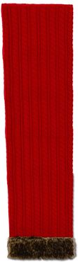 K&K Interiors Set of 2 Red Cable Knit Runner