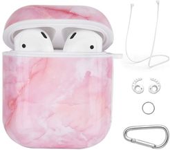 LAX Gadgets Lax Airpods Pink Marble Case Cover Silicone Protec