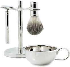 Bey-Berk Safety Razor & Pure Badger Brush with Soap Dish