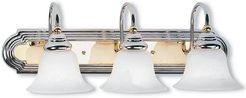 Livex Belmont 3-Light Polished Chrome & PB Bath-Light