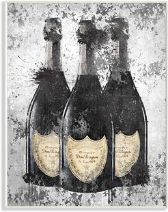 Stupell Champagne Bottles Grey Gold Ink Illustration by Amanda Greenwood