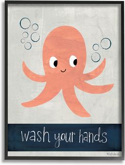 Wash Your Hands Octopus by Katie Doucette Framed Art