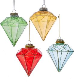 Kurt Adler Set of 4 Diamond Shape Ornaments
