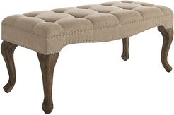 Linon Diana Cabriolet Washed Natural Linen Bench