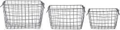 Esschert Design USA Set of 3 Rectangular Wire Baskets