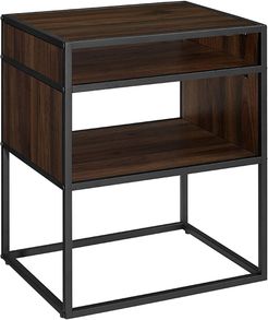 Hewson 20in Modern Metal and Wood Side End Table