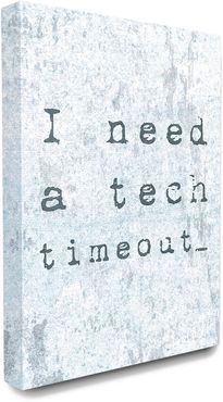 Stupell Need a Tech Timeout Distressed Blue Typography