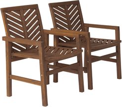 Set of 2 Hewson Outdoor Patio Acacia Wood Chairs